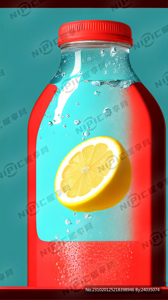 设计一款柠檬汽水图片 简洁动感