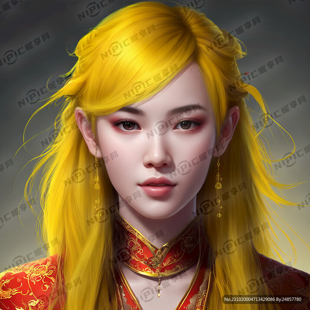 AI创作图黄发美女nipic.com-昵图网