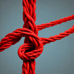 绳结，红色，简易，四角