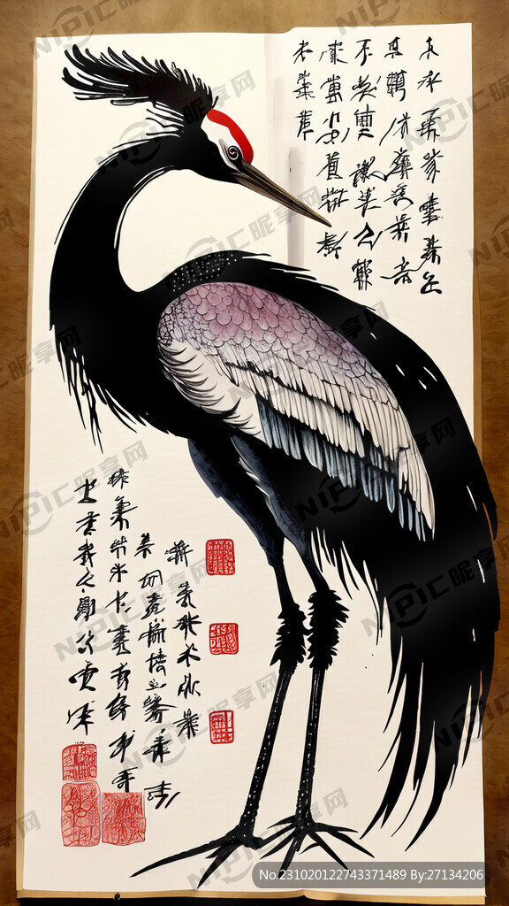 皇都小学书法展 毛笔 仙鹤