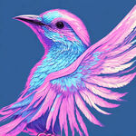 比翼鸟具有活力的异国浪漫粉色或淡紫色或淡蓝色动物高清轮廓清晰完整高清