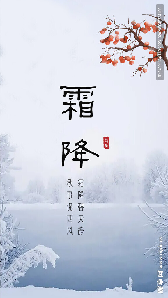 霜降节气海报