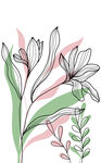 手绘叶花