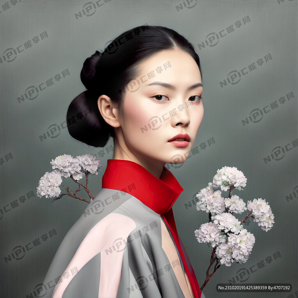 女模特 建筑 静物 花 高级灰