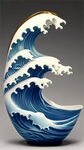 瓷器，多，形成海浪