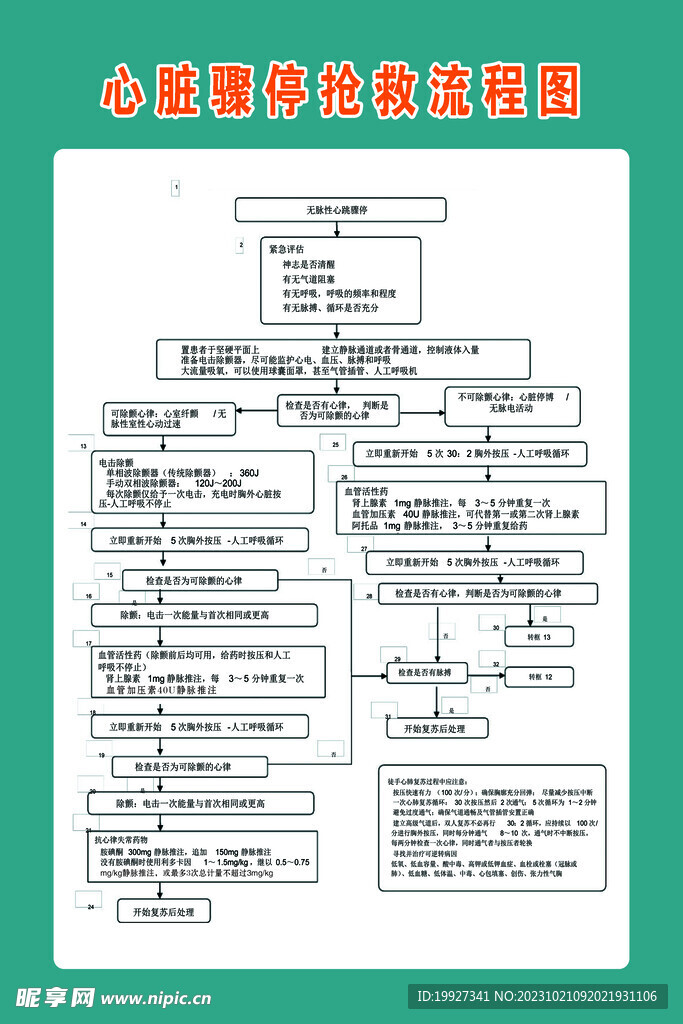 心脏骤停抢救流程图