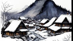 孔子时期村庄雪景
