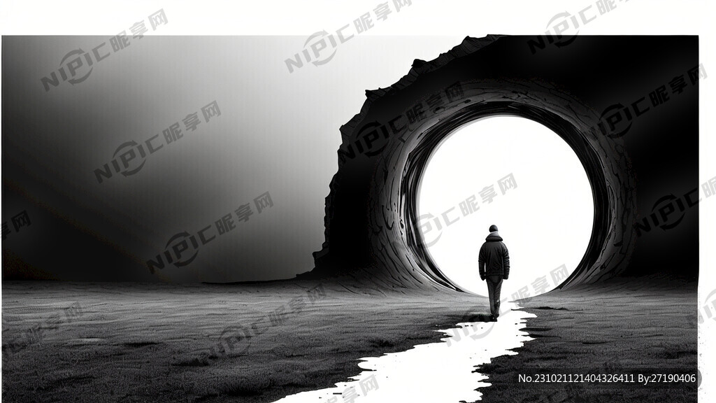 旷野 空洞 孤独 黑白色彩