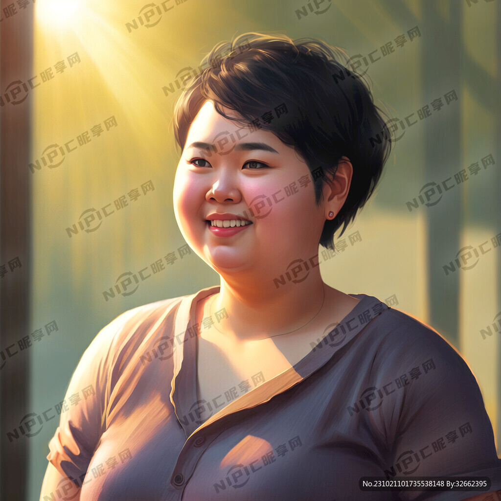 胖胖的 短发 高兴 30岁女士