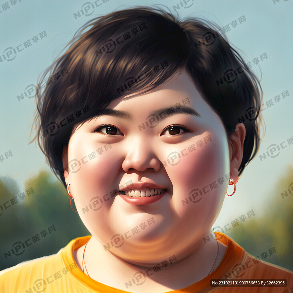 阳光 胖胖的 短发 30岁女孩