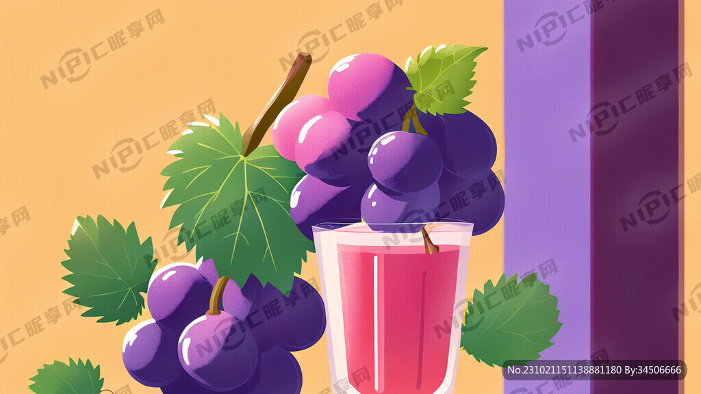 葡萄 场景 可爱 果汁 简约