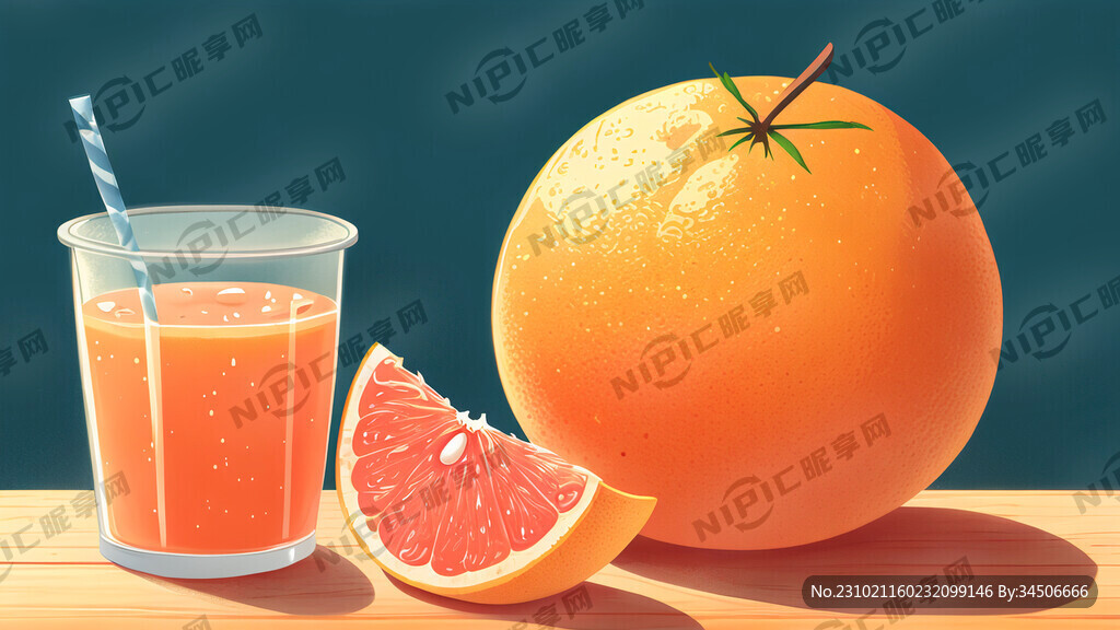 柚子 可爱 场景 果汁