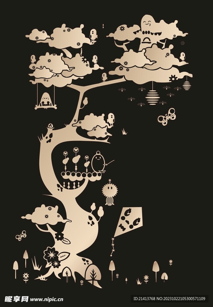 卡通手绘树木