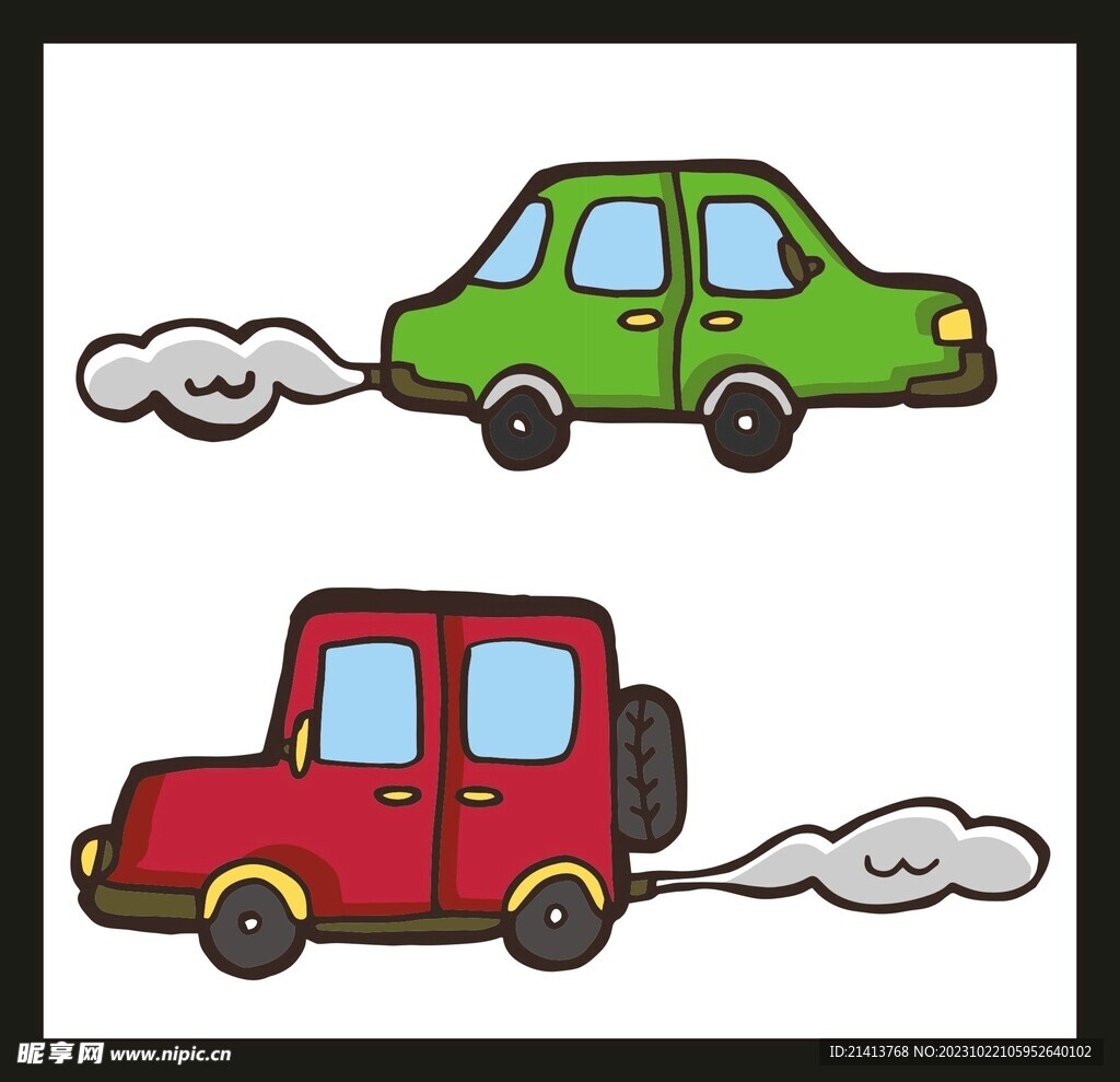 手绘动画汽车 