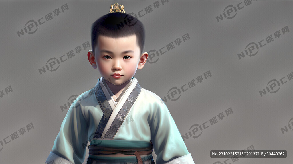 古代男童全身照