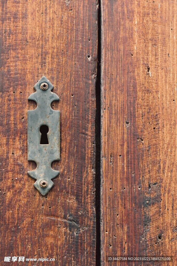 木门旧锁孔