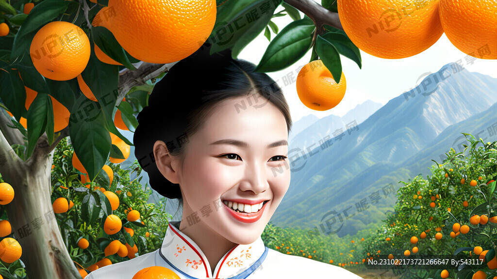 客家服饰 少女 瓜子脸 微笑 