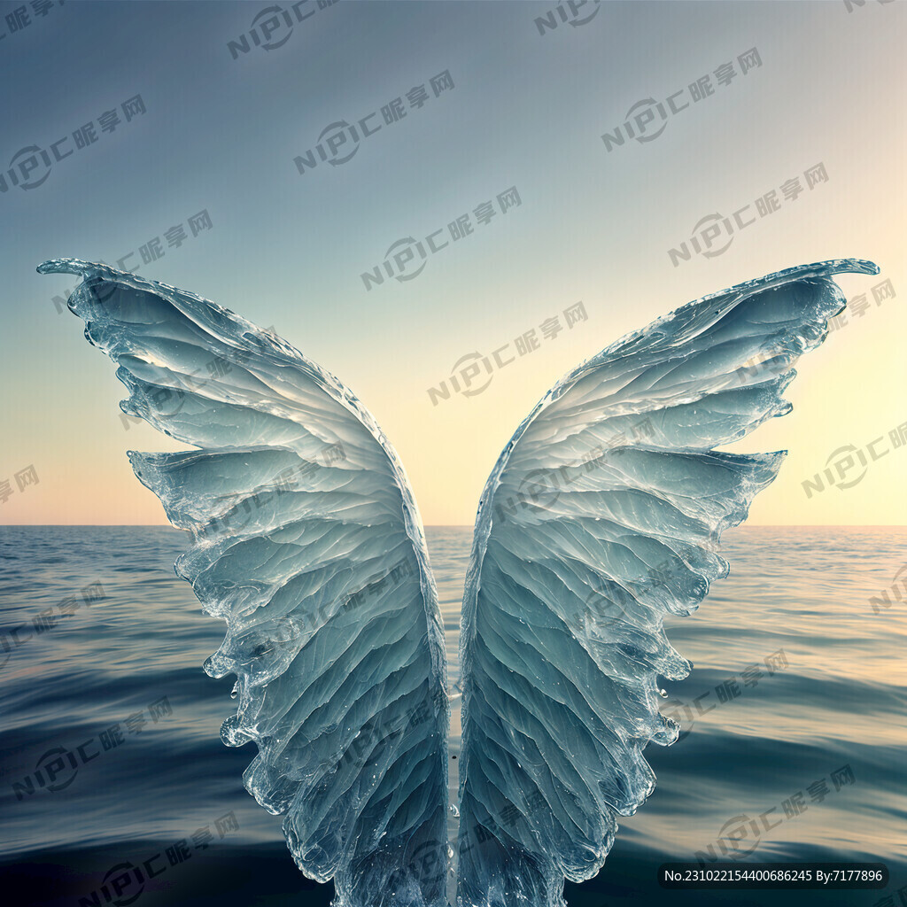 海面上由水构成的翅膀 俯拍