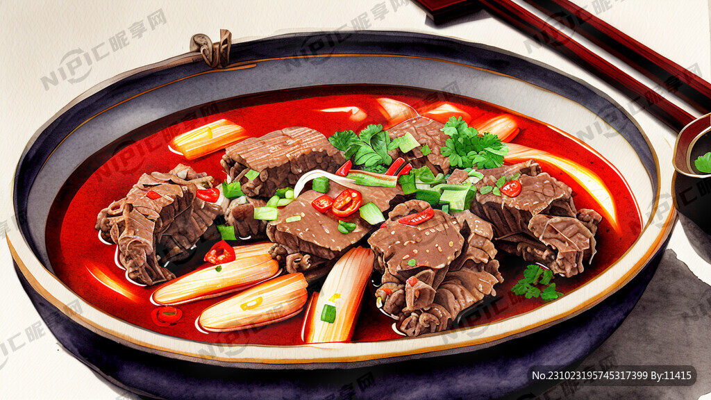川味麻辣红汤羊蝎子火锅中国菜高