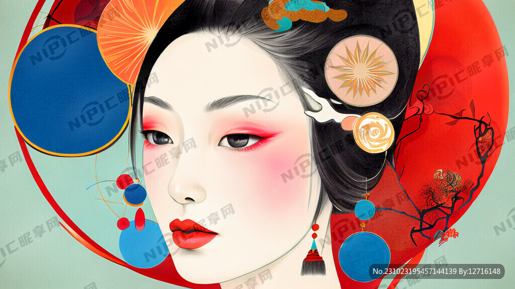 新中式抽象图