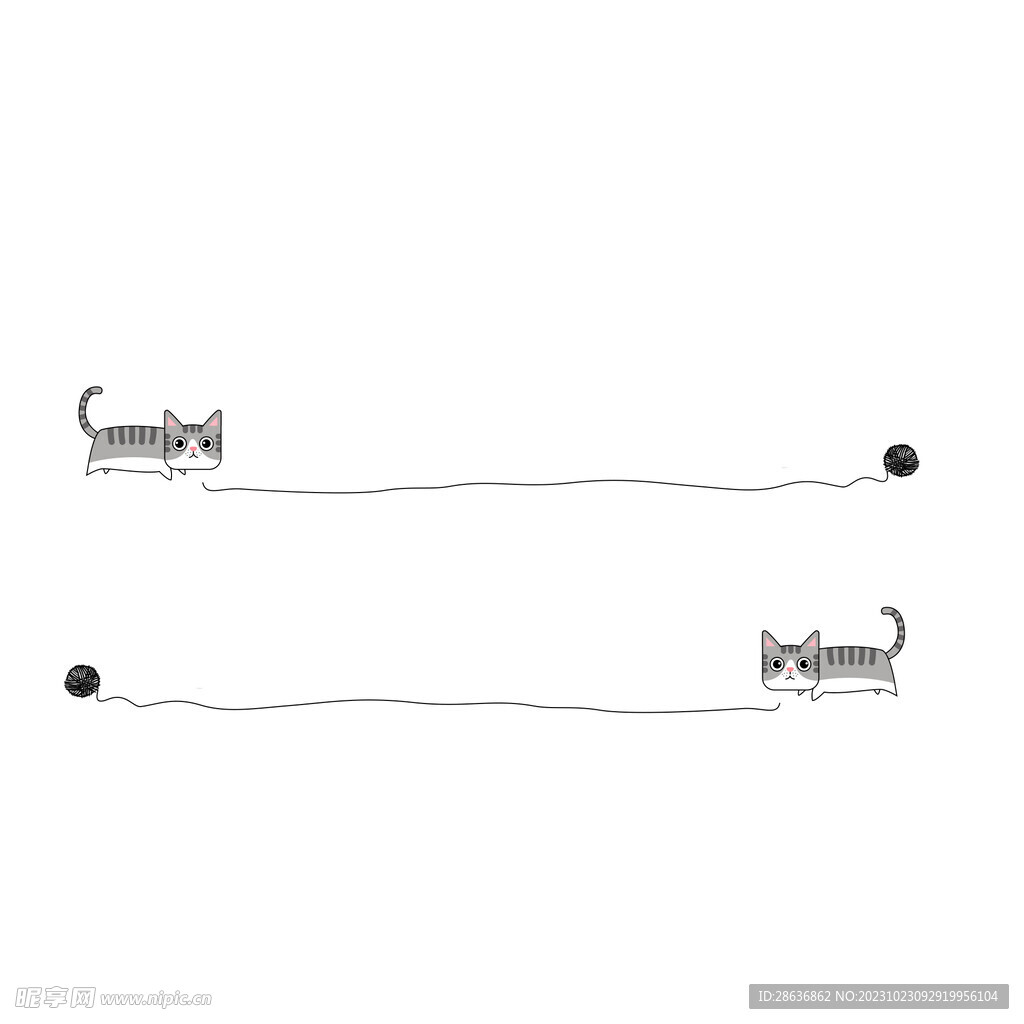 创意卡通小猫分割线