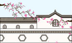 中式围墙建筑背景