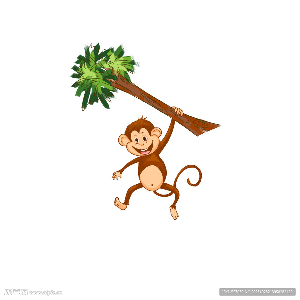 手绘猴子爬树