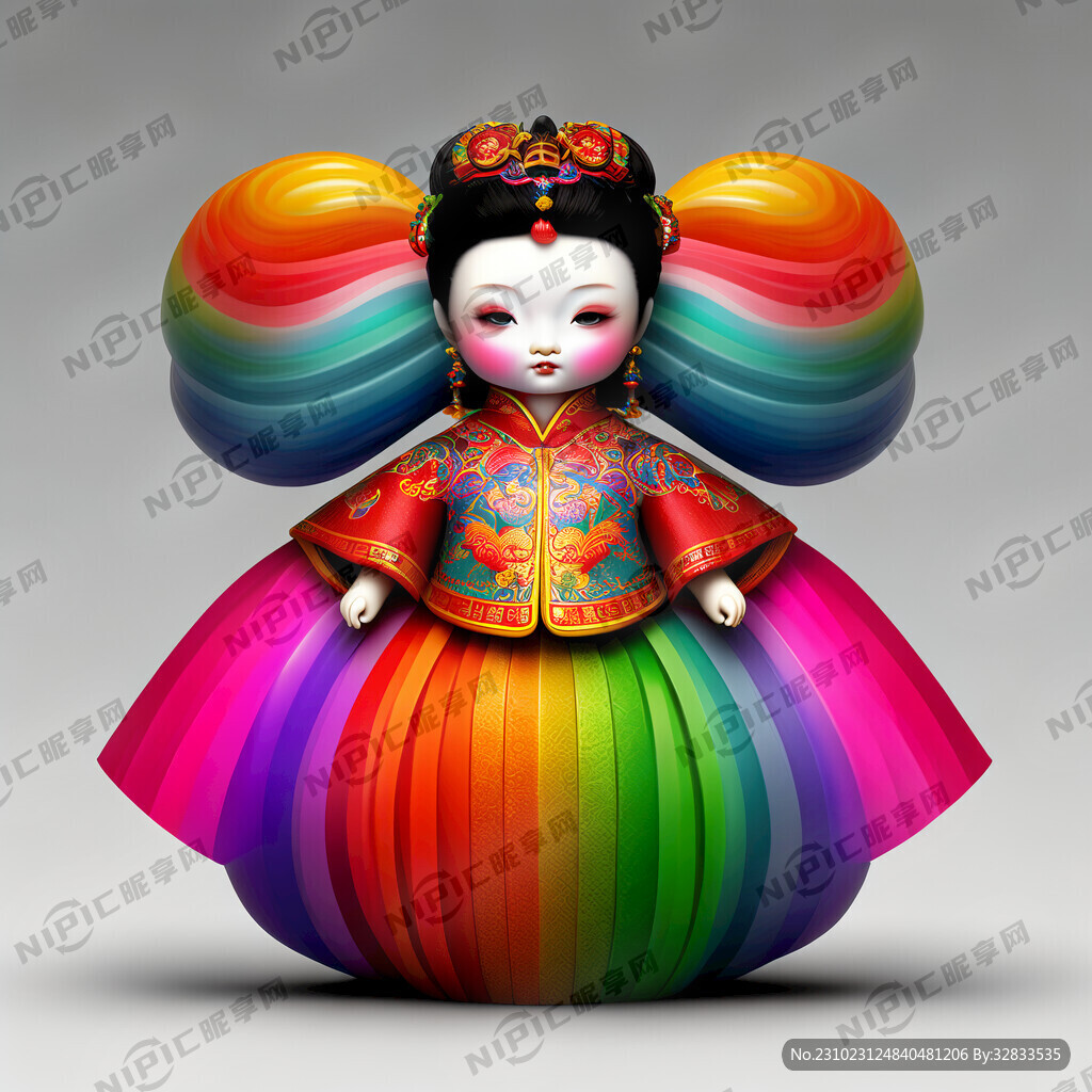 彩虹形状的娃娃