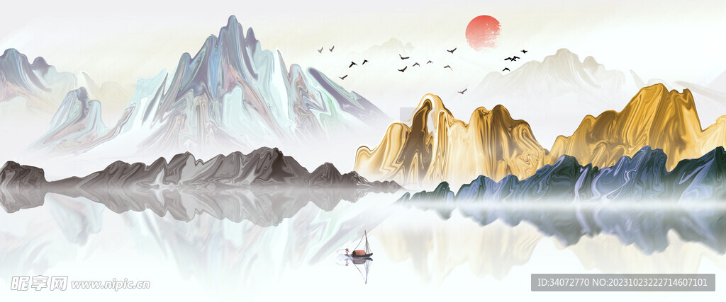中国风山水背景