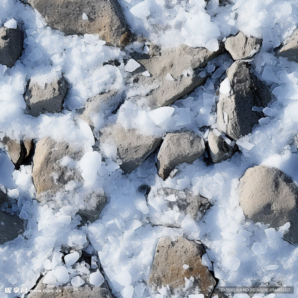 无缝岩石雪地