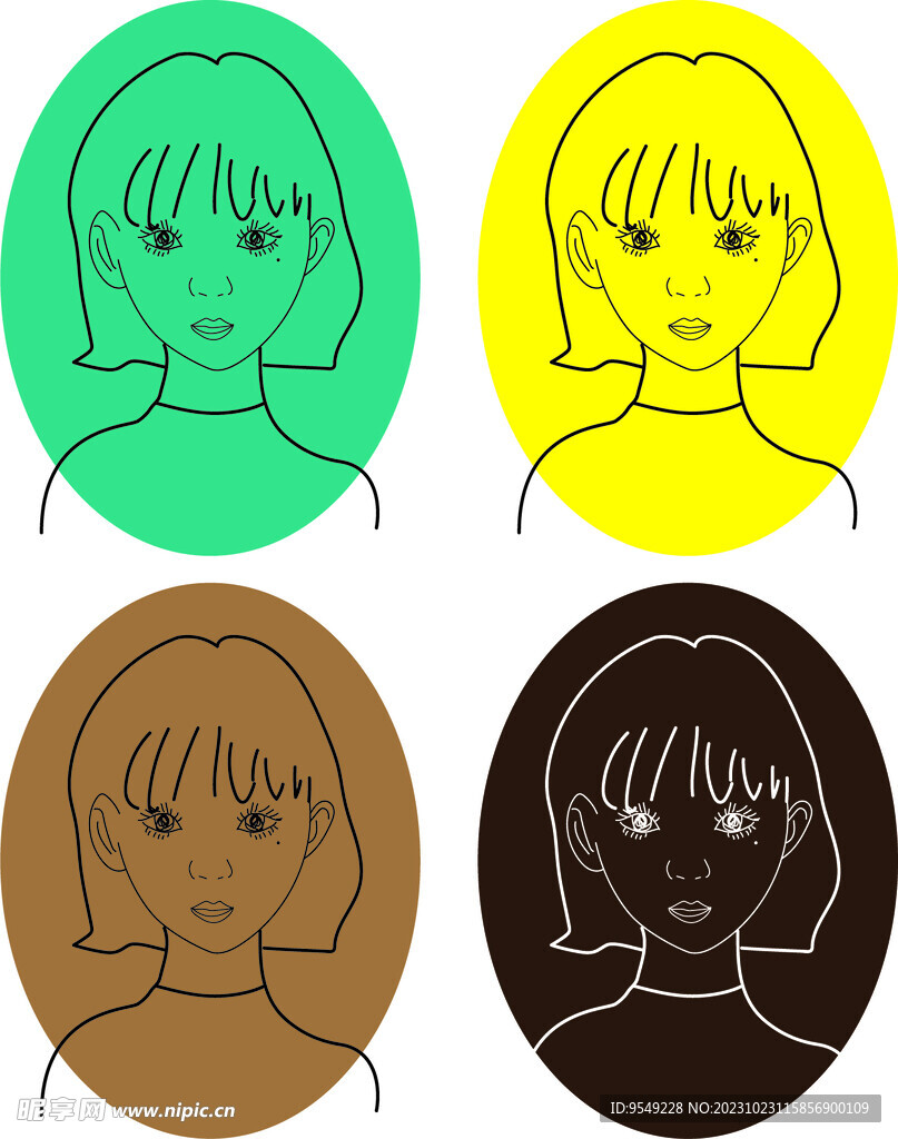 女孩线条