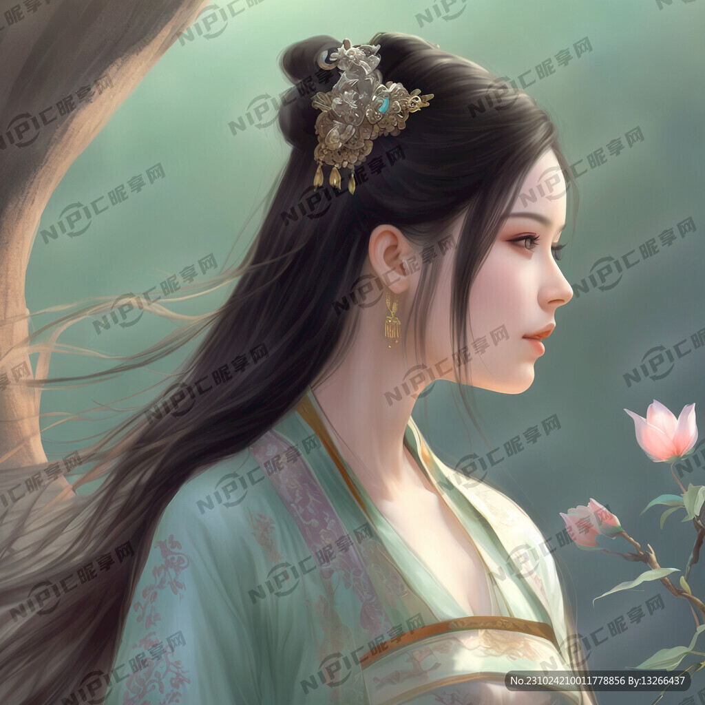 在梦里出险一个古装美女 侧脸