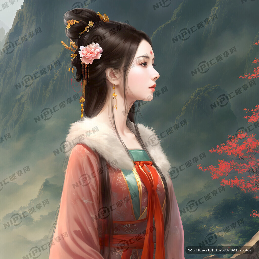 梦境 在远处 一个古装美女