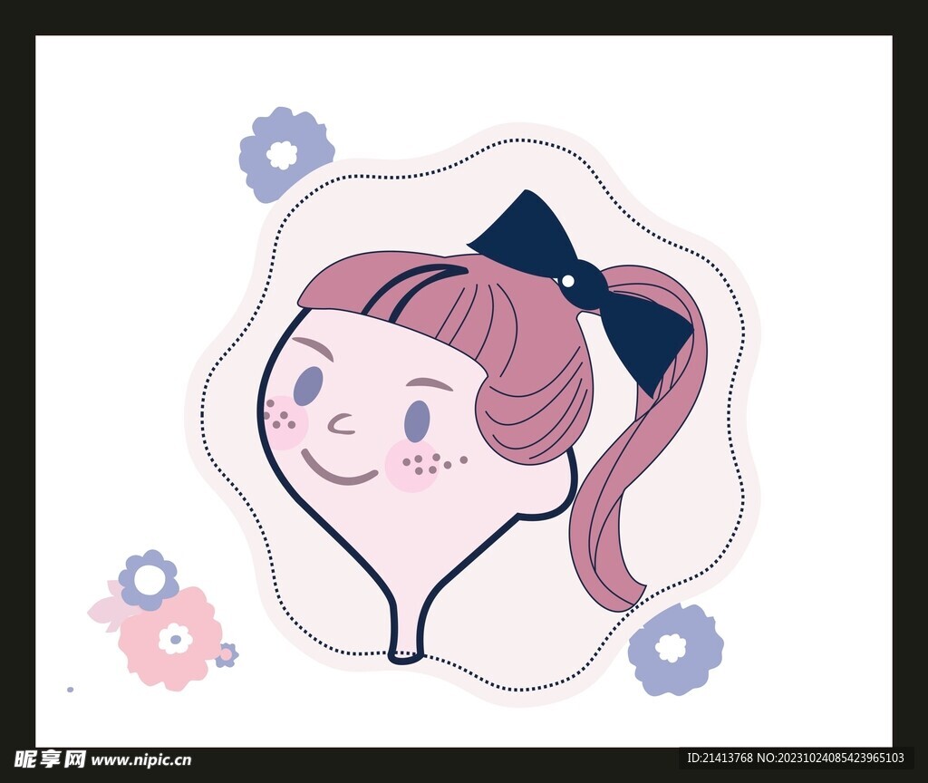 手绘卡通女孩