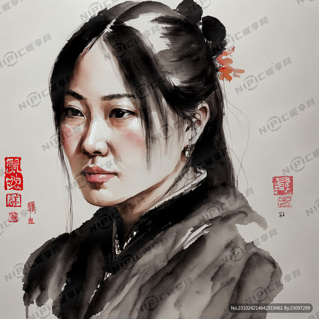 滕子京画像岳阳楼