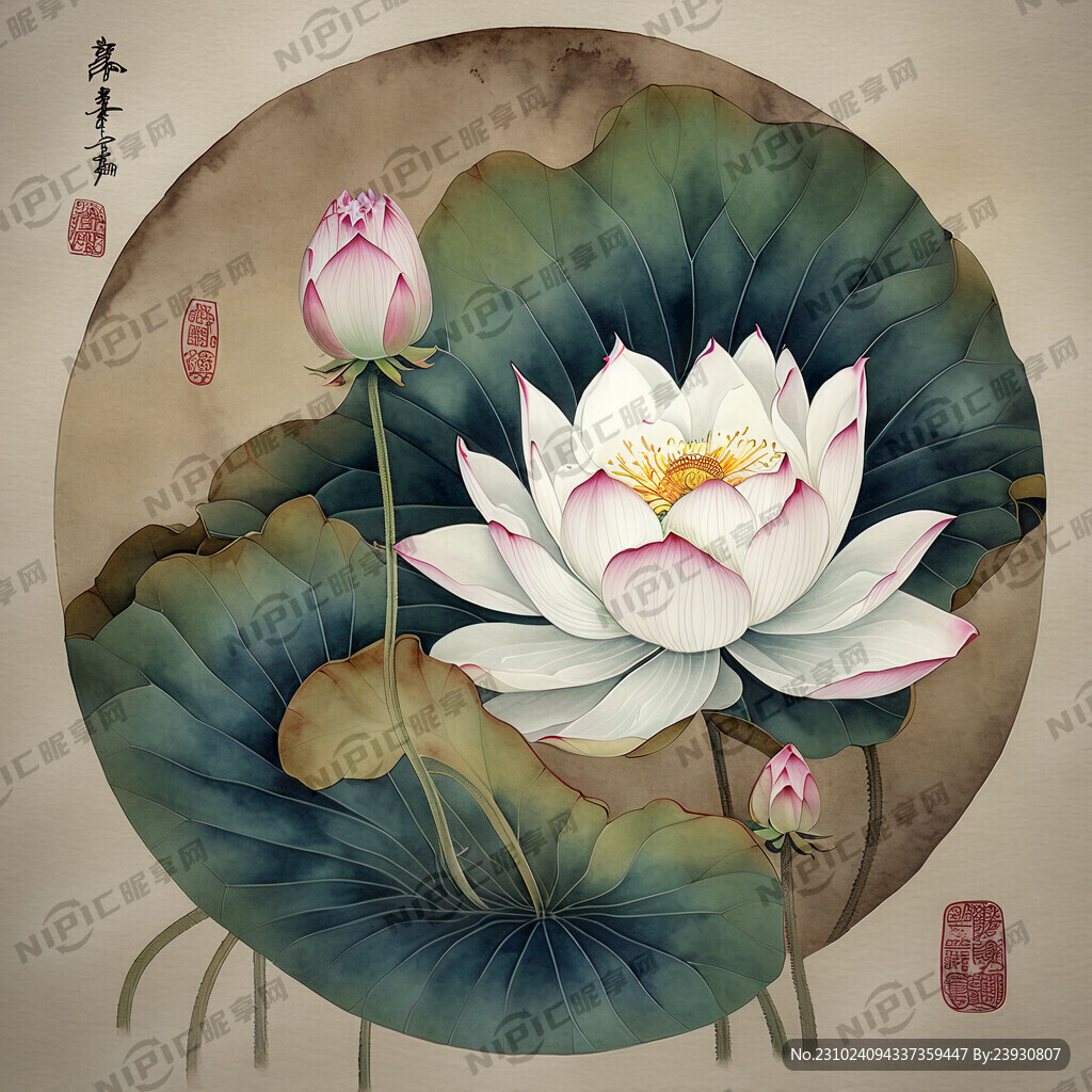 荷花 高贵 国际化 中国风