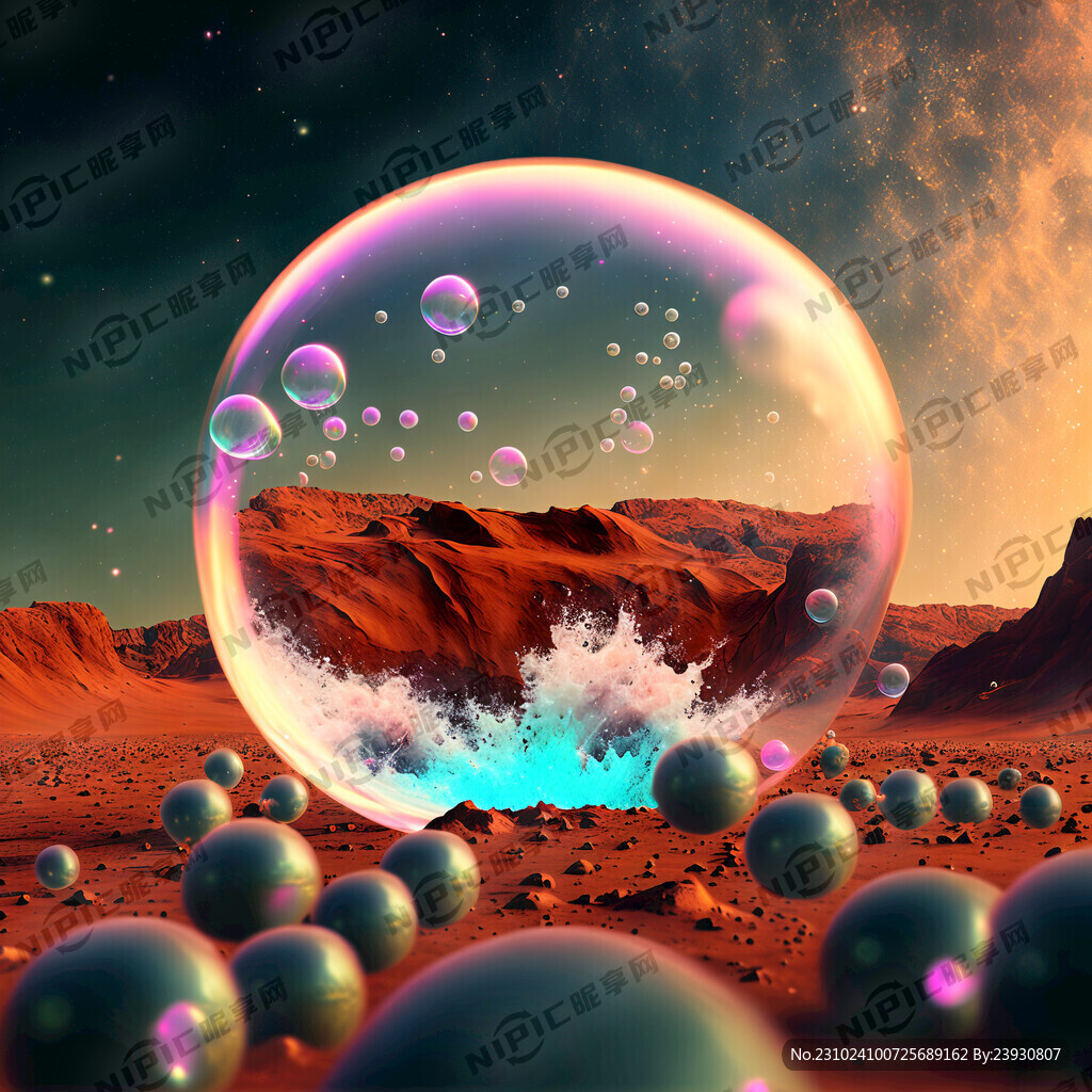 荷花撞火星 泡泡 梦幻 科幻