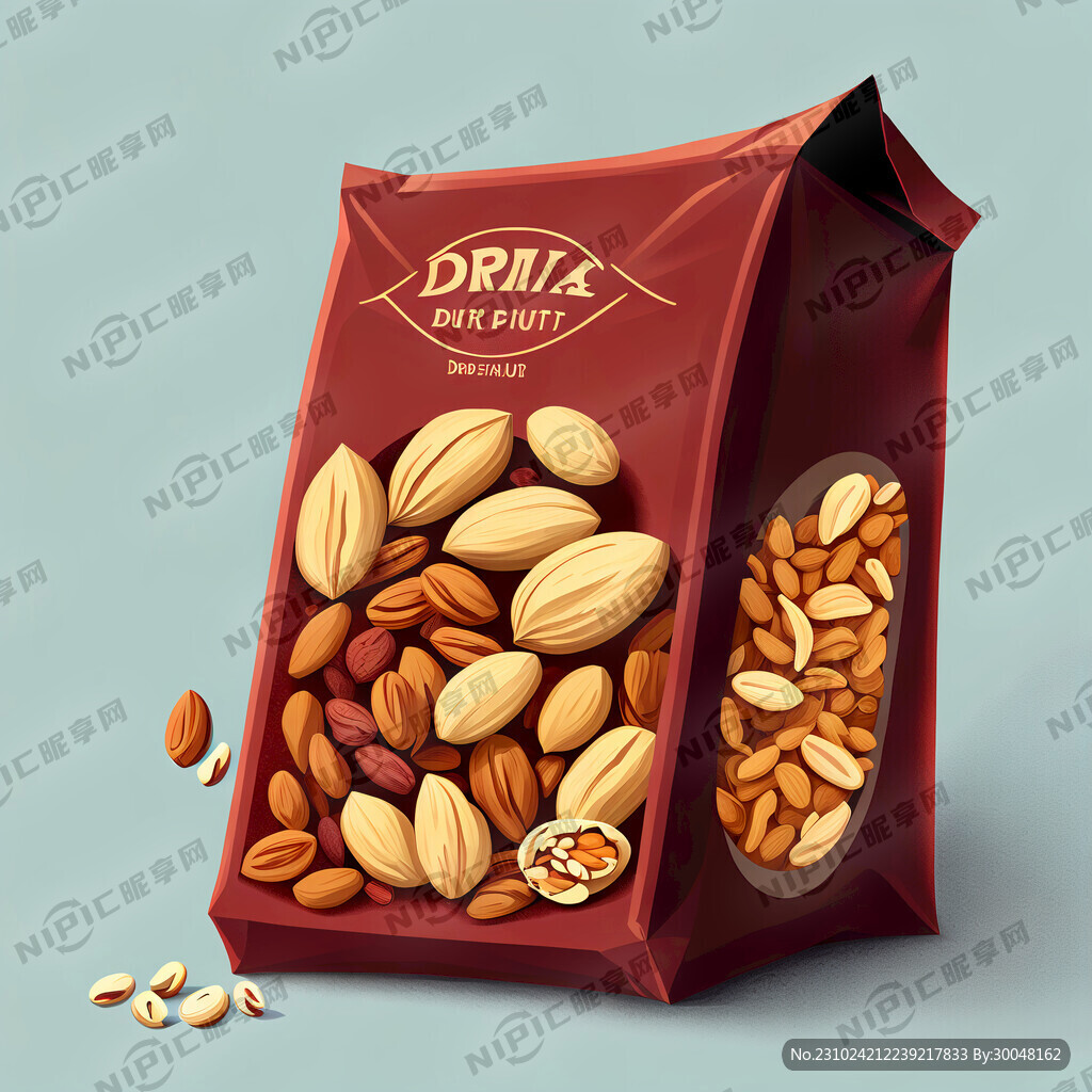 干果坚果包装插画