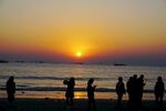 海边夕阳剪影