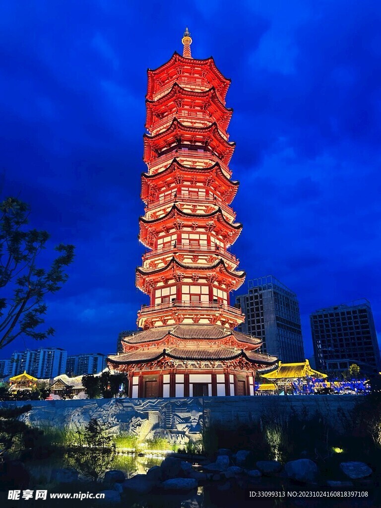 古风建筑美夜景