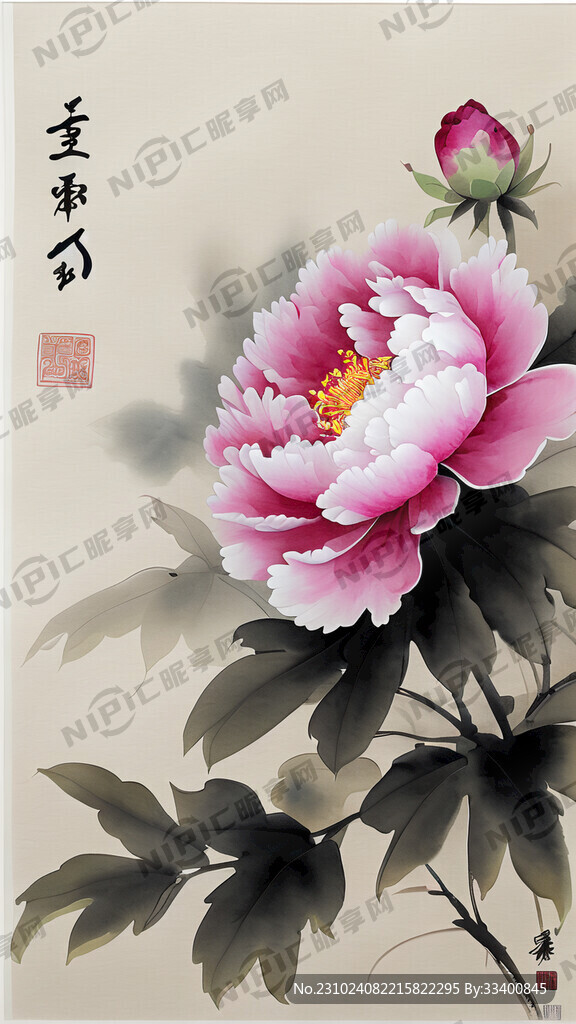 一棵牡丹高清国画