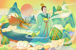 端午节插画背景