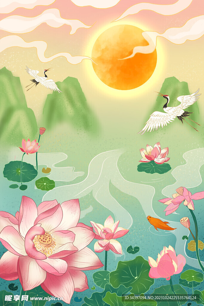 荷花海报