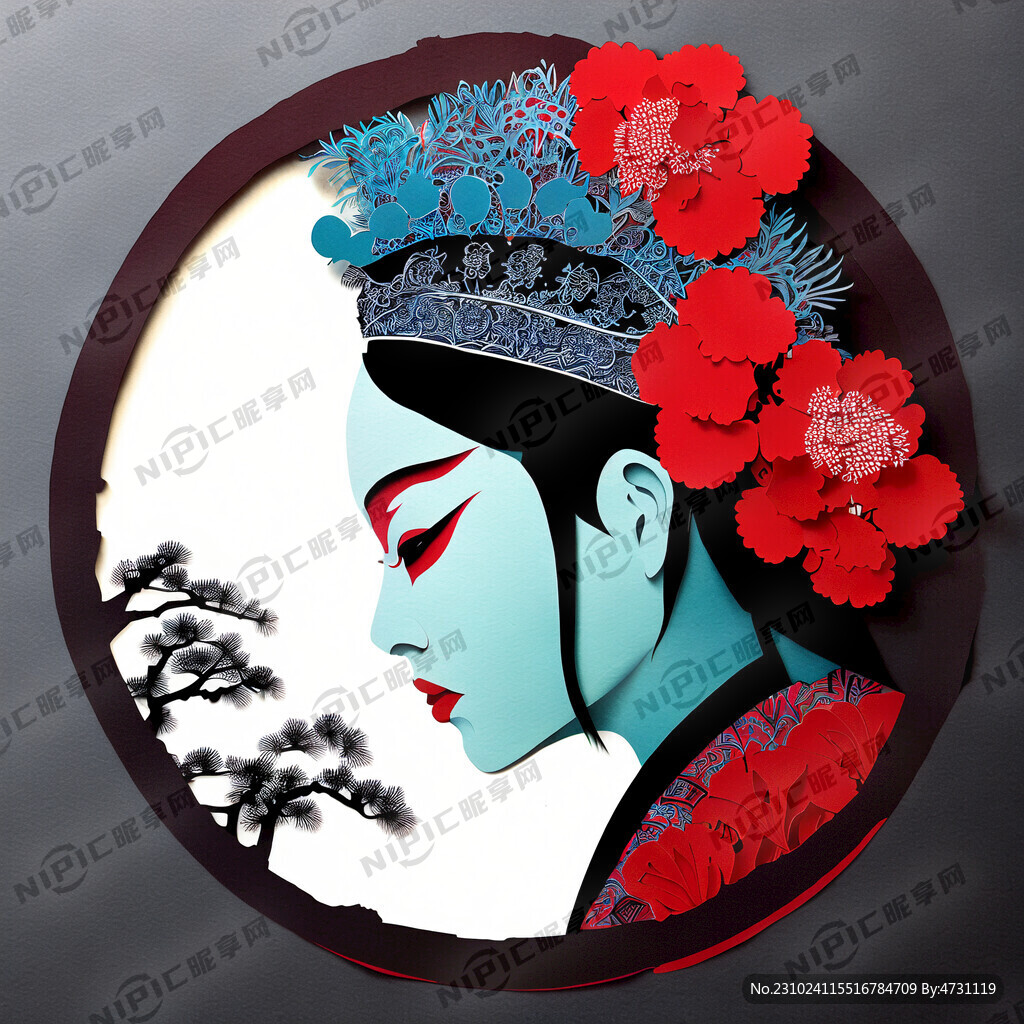 粤剧剪影剪纸