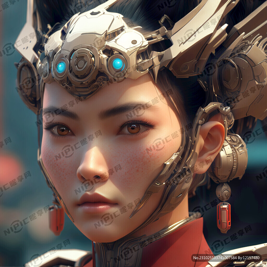 未来科幻 东方面孔 脸部精致