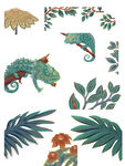 免扣手绘植物元素素材