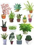 免扣植物盆栽元素素材