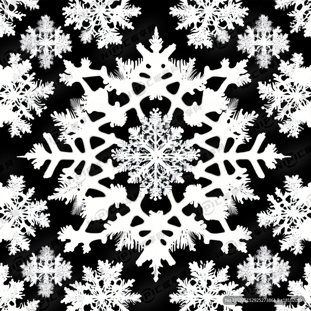 雪花满版单色图案