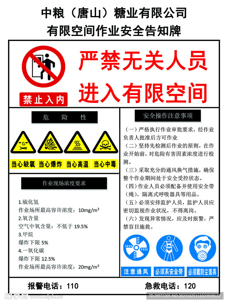 有限空间标识牌