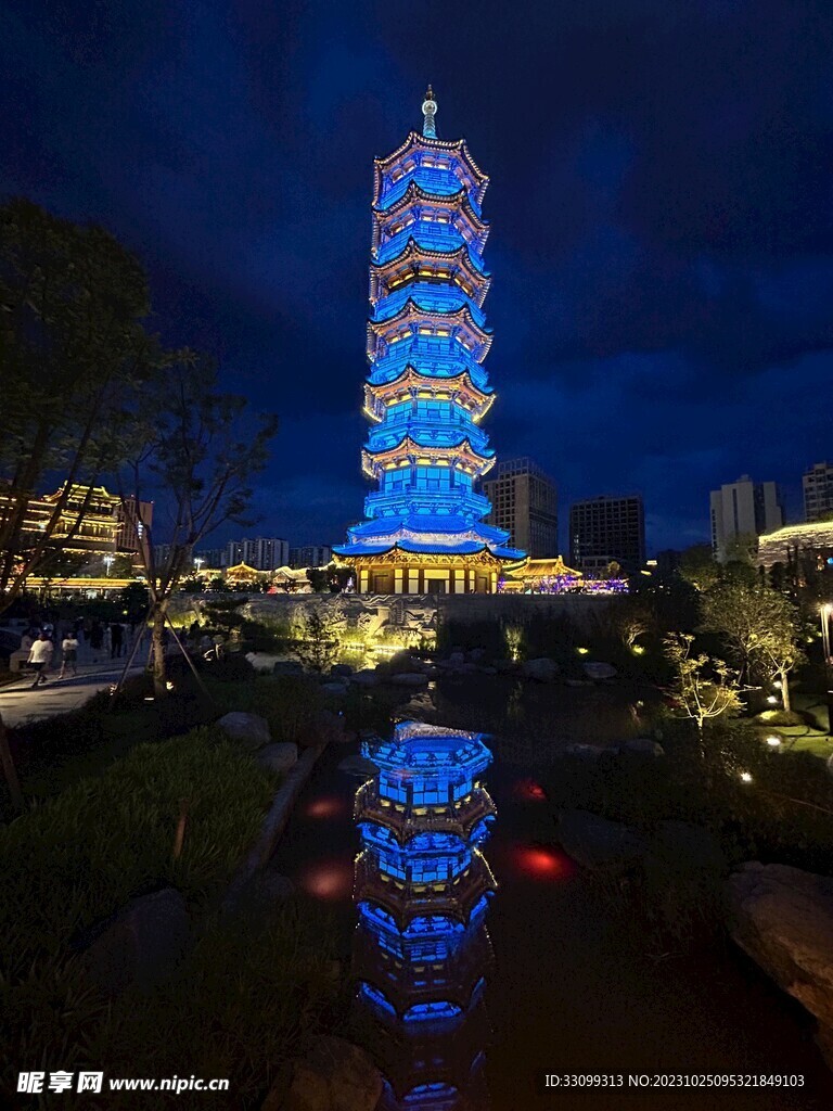 古风建筑夜景